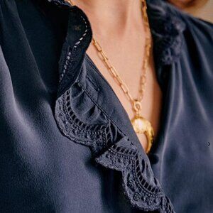 Sezane Chlo Shirt - Navy Blue